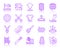 Sewing simple color line icons vector set