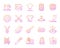 Sewing simple color line icons vector set