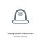 Sewing thimble black variant outline vector icon. Thin line black sewing thimble black variant icon, flat vector simple element