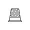 Sewing thimble line icon