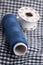 Sewing yarn rolls on fabric