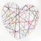 Sewn cotton thread heart