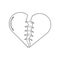 sewn heart icon. Element of Love for mobile concept and web apps icon. Outline, thin line icon for website design and development