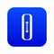 Sewn rectangular button icon digital blue