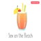 Sex on the beach alcohol cocktail color flat icon