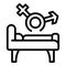 Sex education bed icon outline vector. Sexual health