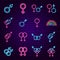 Sex Gender Neon Icons