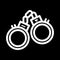 Sex handcuffs simple vector icon. Black and white illustration of sex bdsm toy. Outline linear sexshop icon.