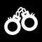 Sex handcuffs simple vector icon. Black and white illustration of sex bdsm toy. Solid linear sexshop icon.