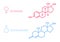 Sex hormones. Laboratory symbol, hormone estrogen testosterone chemical structure. Man girl health, information molecule