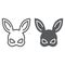 Sex rabbit mask line and glyph icon, sex toy and adult, bdsm mask sign, vector graphics, a linear pattern on a white