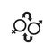 Sex reassignment surgery black glyph icon. Transgender operation to change gender concept. Sign for web page, mobile app, social