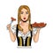 Sexi german woman with sausages character