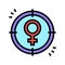 sexism social problem color icon vector illustration