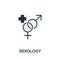 Sexology icon. Monochrome simple Healthcare icon for templates, web design and infographics