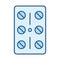 Sexual health, contraception pills gynecology line fill blue icon