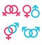 Sexual orientation icons in trendy flat style