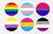 Sexual orientation LGBT flags in circle shape