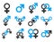 Sexual Relation Symbols Flat Raster Icon Set