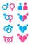 Sexuality icons set