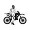 Sexy Girl and Motocross Motorcycle - Enduro, Freestyle - Motocross Extreme Sport, Freestyle Girl - Clipart, Vector