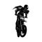 Sexy Girl and Motocross Motorcycle - Enduro, Freestyle - Motocross Extreme Sport, Freestyle Girl - Clipart, Vector