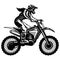 Sexy Girl and Motocross Motorcycle - Enduro, Freestyle - Motocross Extreme Sport, Freestyle Girl - Clipart, Vector