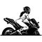 Sexy Girl and Sport Motorcycle - Superbike, Super Bike - Clipart, Vector Silhouette