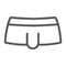 Sexy men underwear line icon, clothing and underpants, male underpants sign, vector graphics, a linear pattern on a