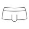 Sexy men underwear thin line icon, clothing and underpants, male underpants sign, vector graphics, a linear pattern on a
