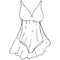 Sexy underwear for woman - negligee, peignoir, vector elements in doodle style with black outline