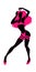 Sexy woman silhouette in underwear, club burlesque performer, dancer, stripper, go-go girl, vector illustration