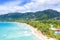 Seychelles beach MahÃ© Mahe island nature vacation paradise ocean drone view aerial photo