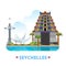 Seychelles country design template Flat cartoon st