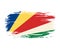 Seychelles flag brush grunge background. Vector illustration.