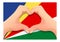 Seychelles flag and hand heart shape