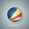 Seychelles flag icon circle 3d gradient isolated