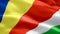 Seychelles flag Motion Loop video waving in wind. Realistic Seychellois Flag background. Seychelles island Flag Looping Closeup