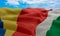 Seychelles flag in the wind. Realistic and wavy fabric flag. 3D rendering