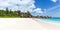 Seychelles Grand Anse beach on La Digue island panoramic view panorama vacation holidays travel traveling