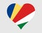 Seychelles Heart Flag. Seychellois Seychelloise Love Shape Country Nation National Flag. Republic of Seychelles Banner Icon Sign