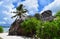 Seychelles. La Digue Island. Picturesque path to the beach Anse Source d`Argent