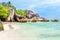 Seychelles, Paradise beach. La Digue at Anse Lazio, Source dâ€™Argent.