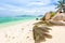 Seychelles, Paradise beach. La Digue at Anse Lazio, Source dâ€™Argent.