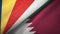 Seychelles and Qatar two flags textile cloth, fabric texture