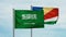 Seychelles and Saudi Arabia flag