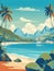 Seychelles Splendor: Abstract Travel Poster of Tropical Bliss