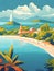 Seychelles Splendor: Abstract Travel Poster of Tropical Bliss