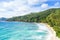 Seychelles Takamaka beach Mahe island landscape scenery nature vacation ocean drone view aerial photo