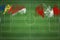 Seychelles vs Peru Soccer Match, national colors, national flags, soccer field, football game, Copy space